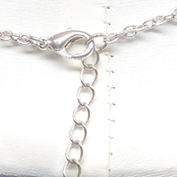 Abalone Disc Shell Necklace Browns Silver Tone Chain 16-19" - Picture 3 of 9